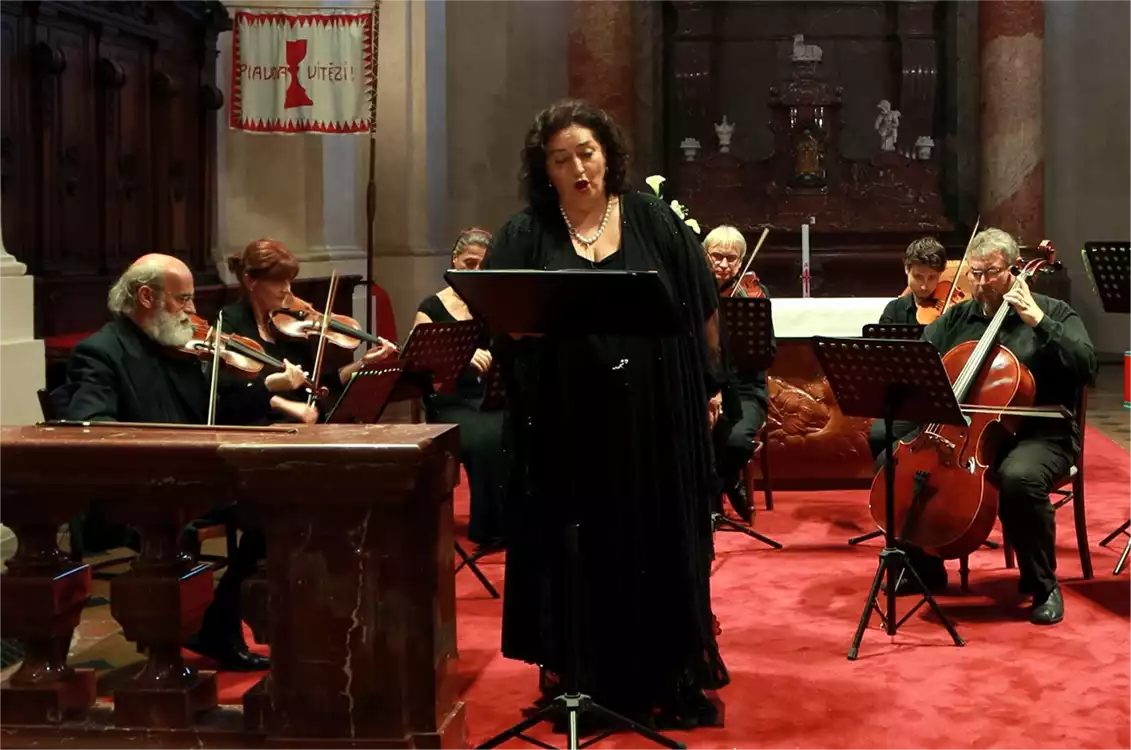 Musique classique près de l'horloge astronomique de Prague - aperçu de l'image